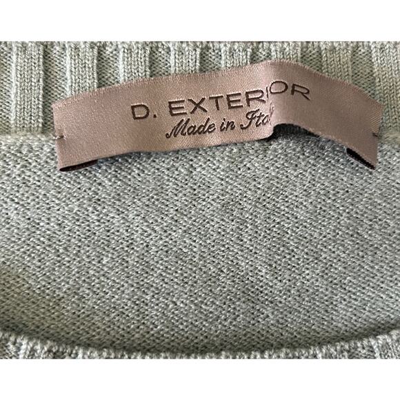 D.Exterior Women's Wool Blend Open Knit Mint Green Long Sleeve Sweater - Size S - Picture 5 of 6